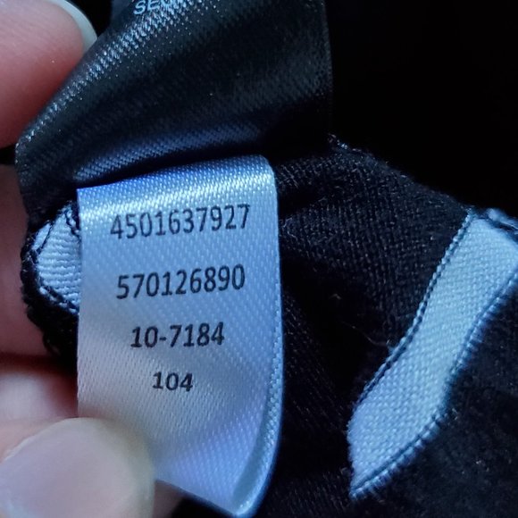 White House Black Market (Black and white strip top with half sleeves) - Picture 10 of 11